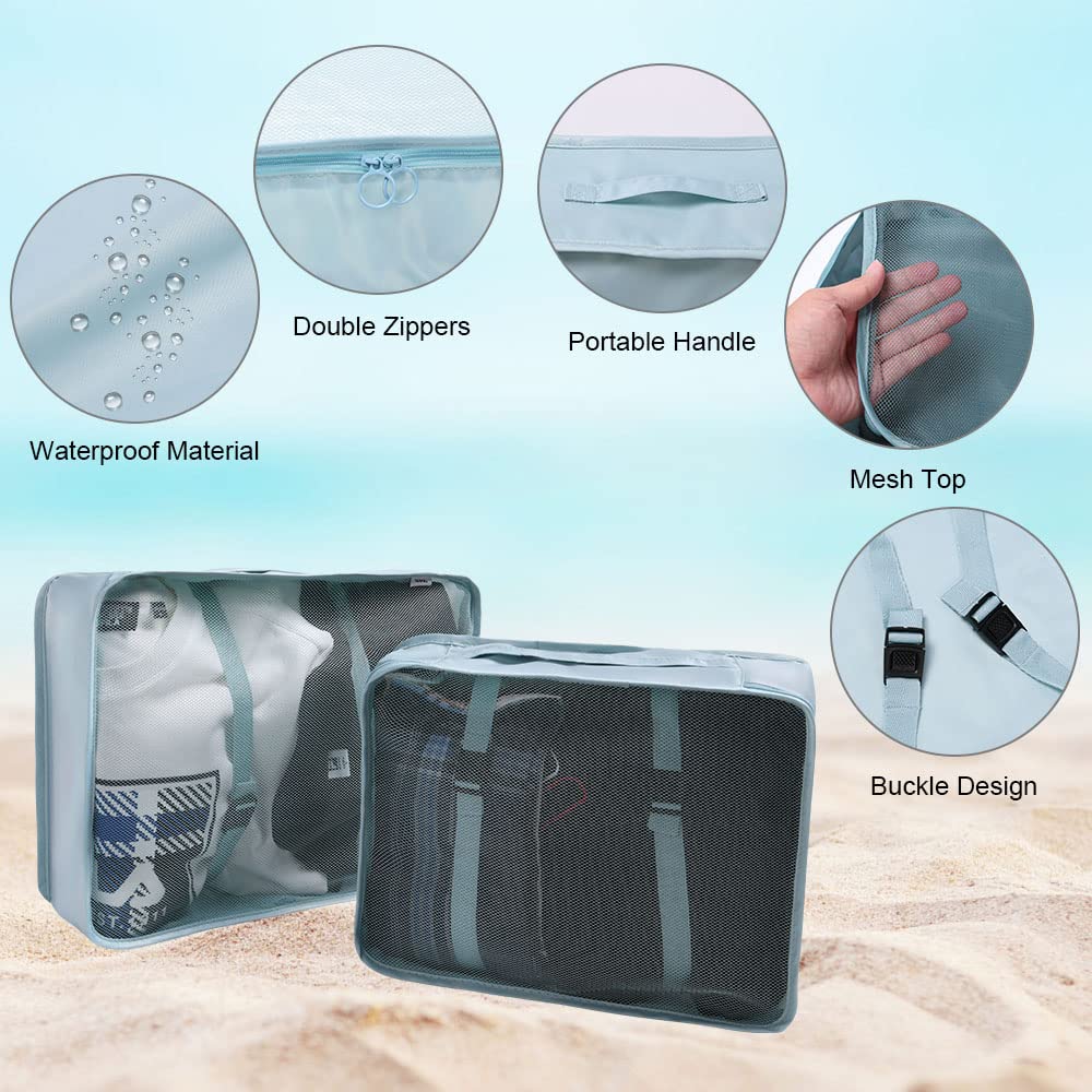 OSDUE Packing Cubes for Suitcase, 8PCS Thickening Travel Organiser Packing Bags Lightweight Travel Accessories Organizers Essentials Clothes Shoes Cosmetics Toiletries Storage Bags