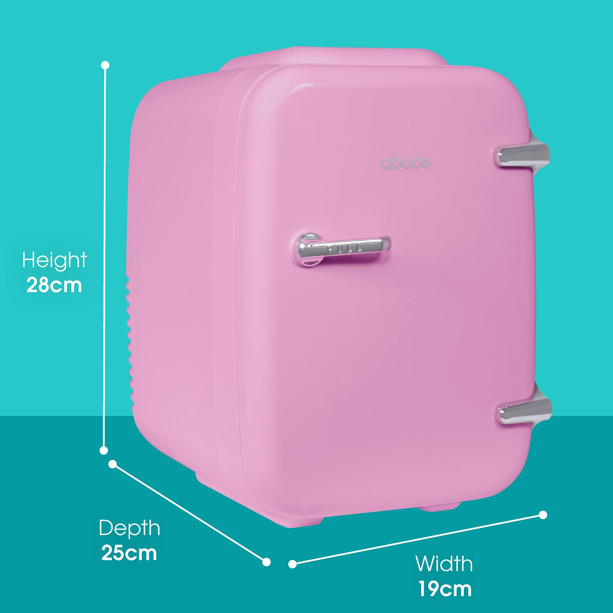 Abode Black Mini Fridge A4CLR201B 4L/6 Can Portable Thermoelectric Mini Cooler & Warmer for Drinks, Cosmetics/Makeup/Skincare, AC/DC Power, Retro Style, For Bedroom, Home, Caravan, Car