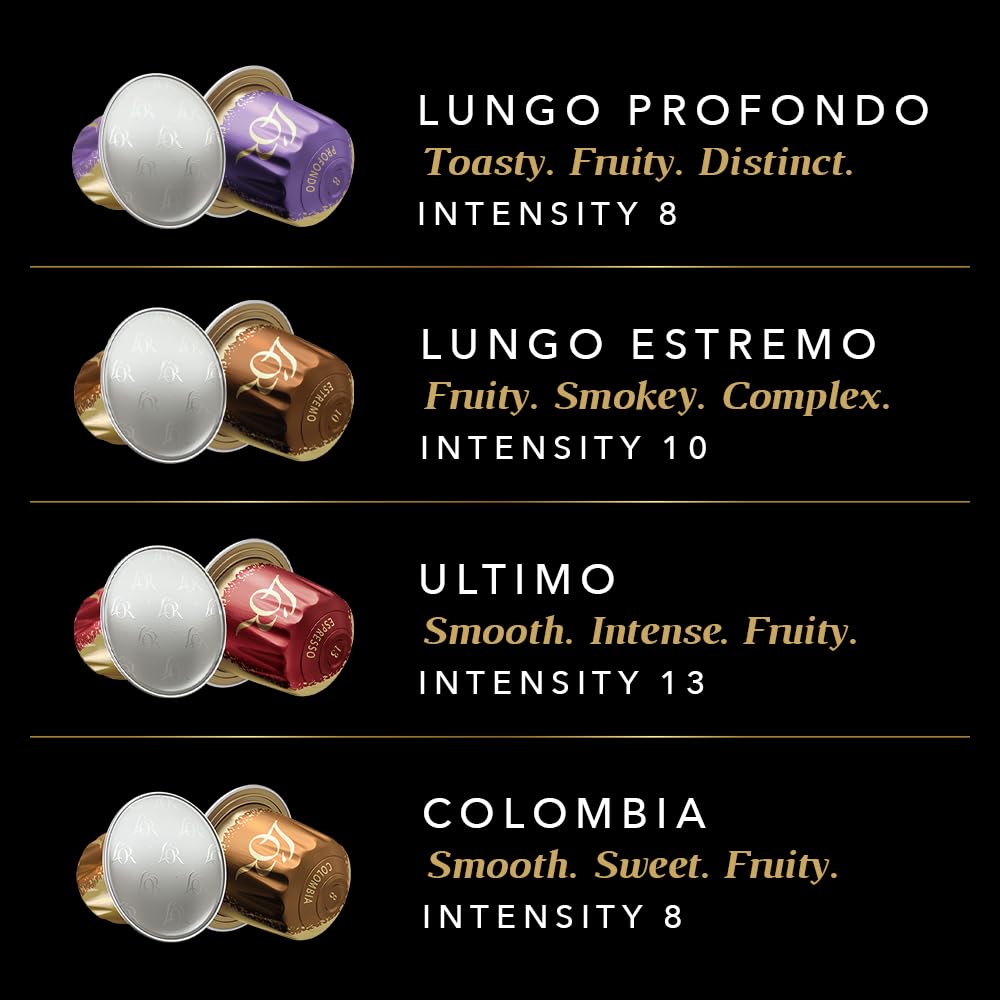 L'OR Espresso Intense Coffee Pods Variety Bundle (Pack of 12, Total 120 Capsules) Nespresso®* Compatible