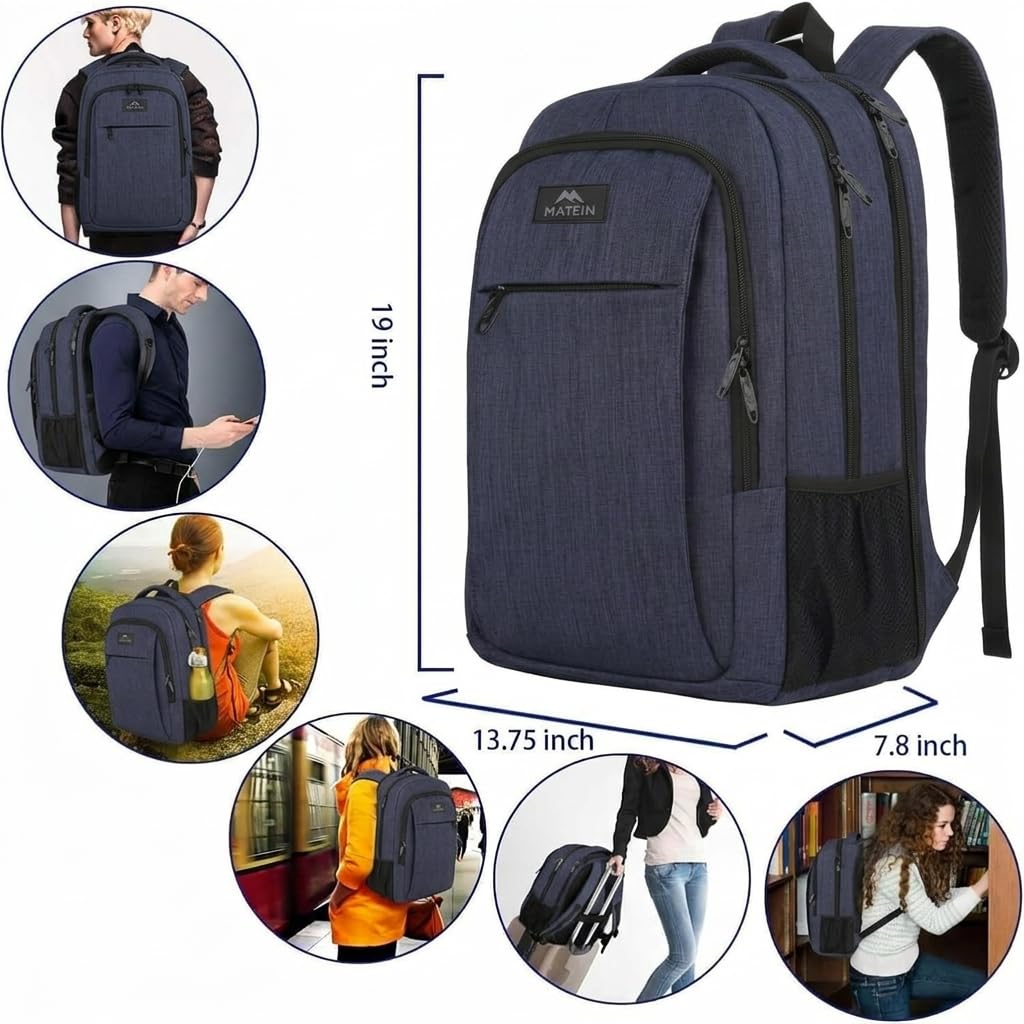 MATEIN Travel Laptop Backpack, Work Bag Laptop Bag, Rucksack for Men Work