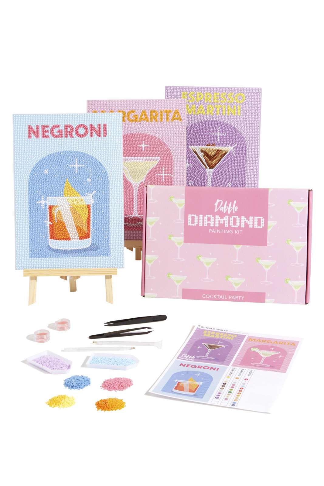 Dabble Diamond Painting Kits – Set of 3 Full Diamond Painting Kits for Adults with Canvas Frame, Crystal Diamond Art