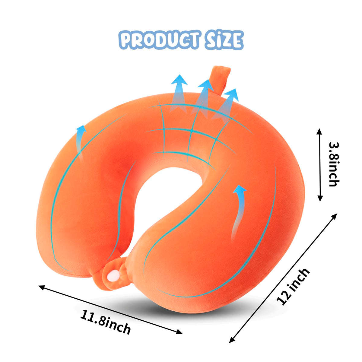 WENGX Travel Neck Pillow With Storage Bag Memory Foam Head Support Flight Pillows Cushion for Airplane Train Car Office Travel Essential for a Long Hauls Sleeping Rest(Pale Pink)