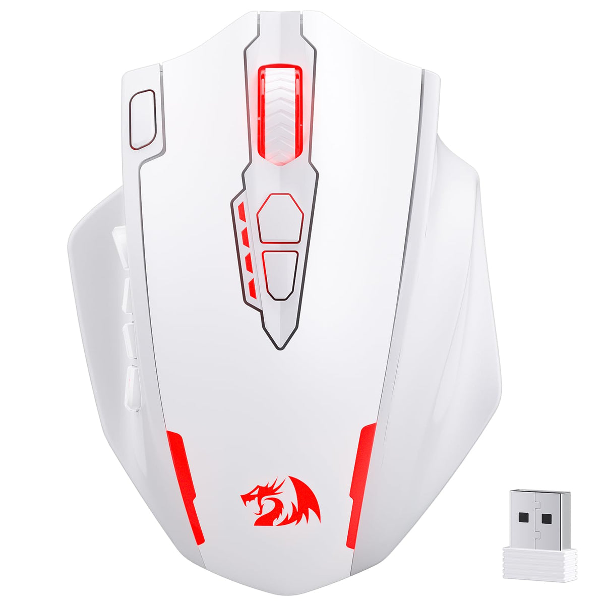 Redragon M908 Impact RGB LED MMO Gaming Mouse With 12 Side Buttons, Optical Wired Ergonomic Mouse with Max 12,400DPI, High Precision, 18 Programmable Macro Shortcuts, Comfort Grip