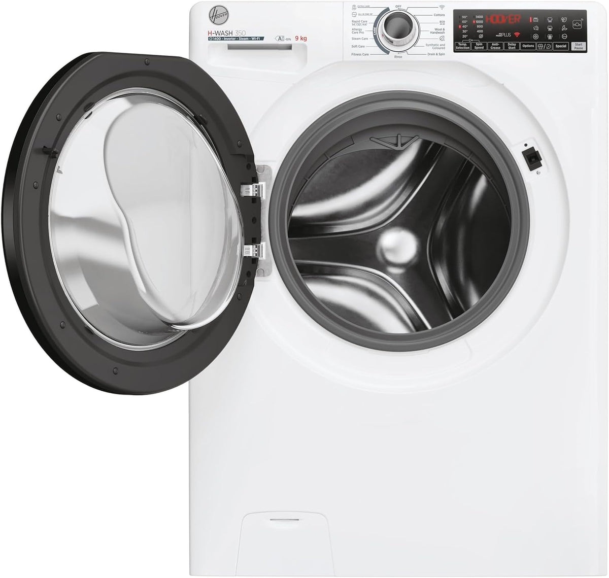 Hoover H-WASH 350 9kg Freestanding Washing Machine, 1400 RPM, A Rated, ECO-Power Inverter Motor, hOn App, 60 Programmes, Eco Doser, Power Care System, White, 60x53x85 cm - H3WPS496TAMB6-80