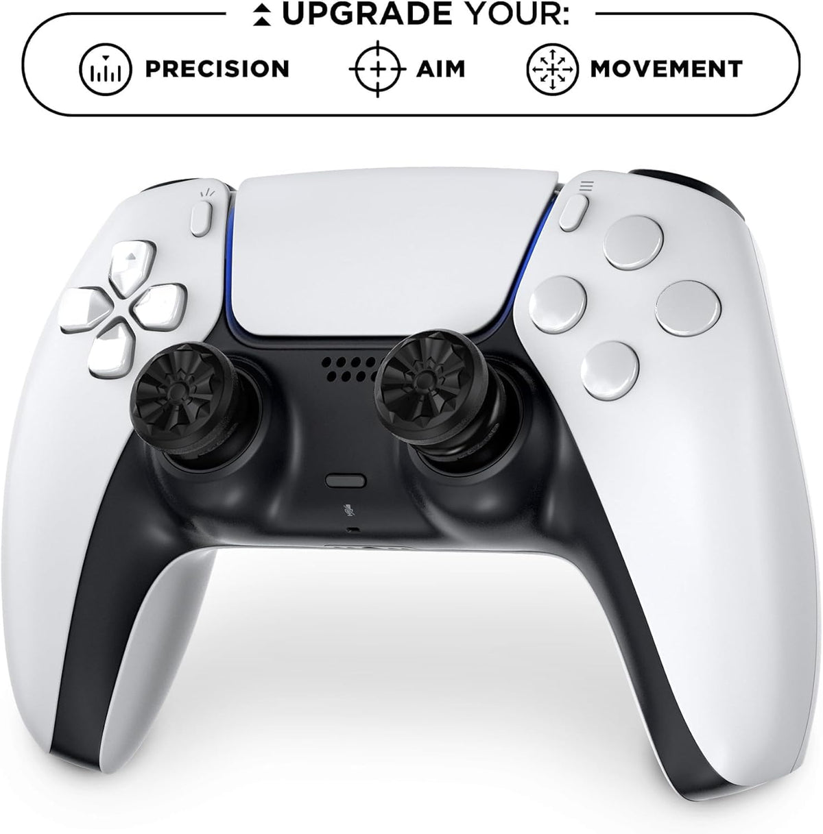 KontrolFreek FPS Freek Galaxy Black | The Original Performance Thumbsticks for PS5 & PS4 Controller | Increased Precision & Grip for FPS Games | 1 High-Rise, 1 Mid-Rise - Black