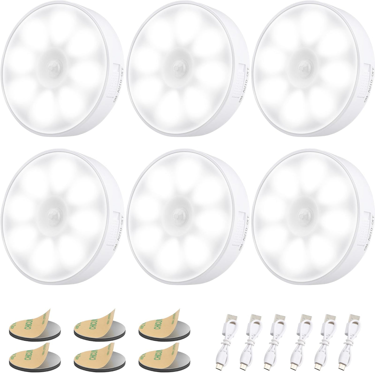 Motion Sensor Lights Indoor, 3 Pack Night Light, Warm Yellow