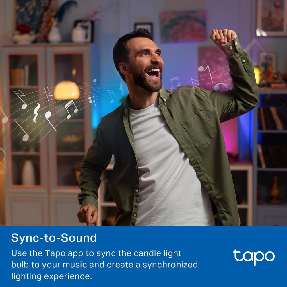 Tapo L430C(2-Pack) E14 Smart Bulb Candle Multicolour LED Light Bulb