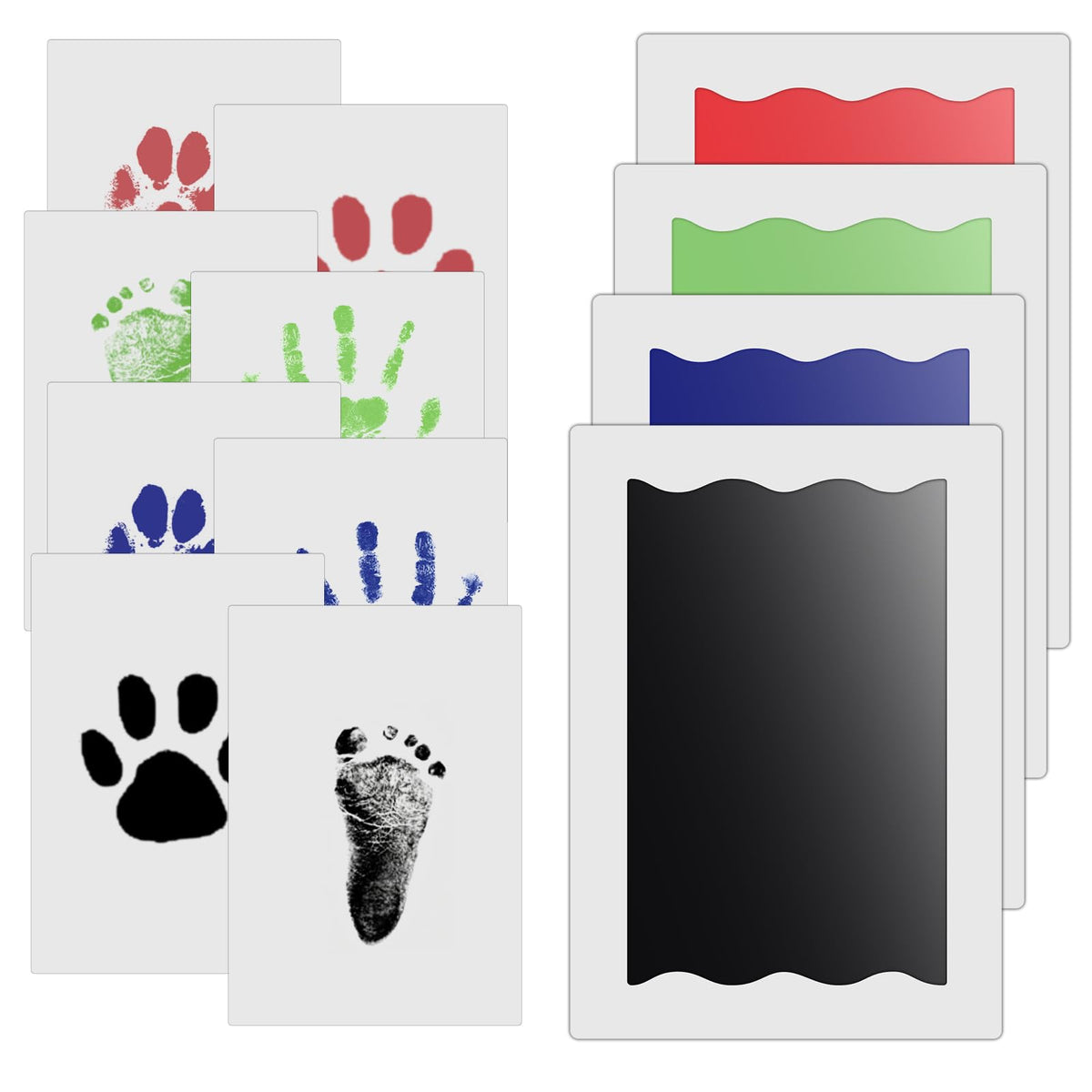 Nabance Baby Hand and Footprint Kit, 3 Inkless Print Pads, 6 Imprint Cards