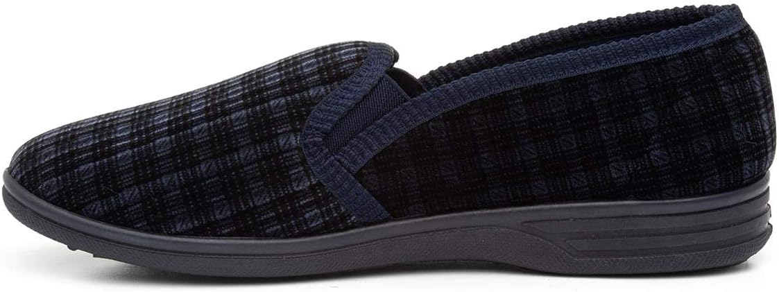The Slipper Company Mens Twin Gusset Navy Slipper