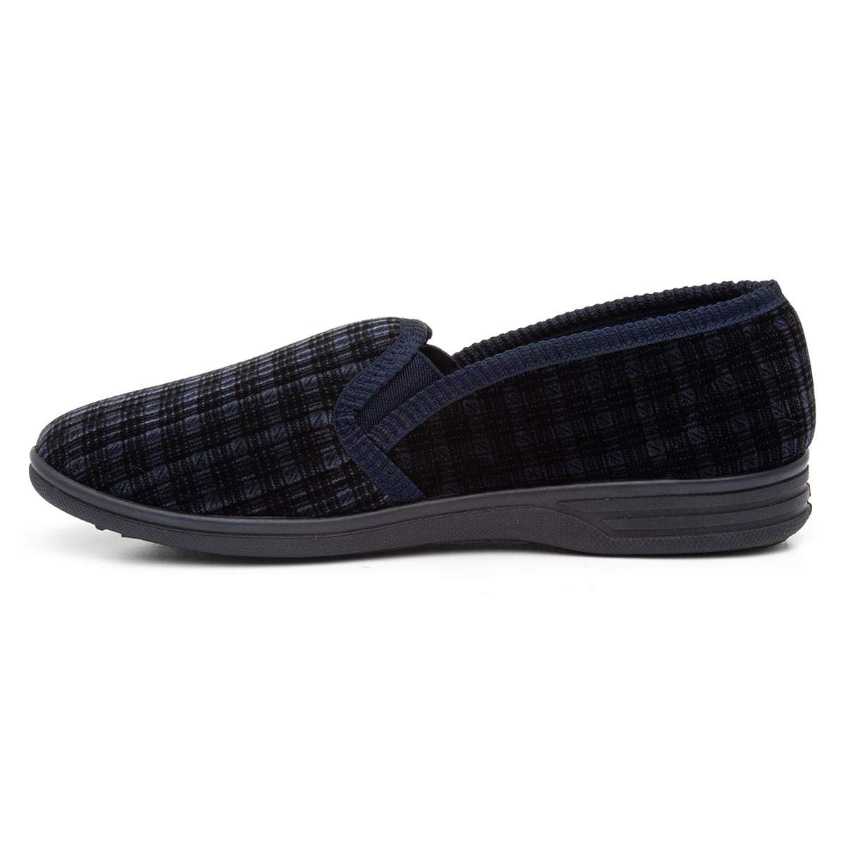 The Slipper Company Mens Twin Gusset Navy Slipper