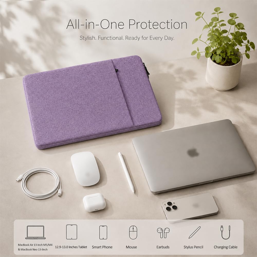 ProElife 13-Inch Laptop Sleeve for MacBook Air 13.6 M5/M4 & MacBook Neo