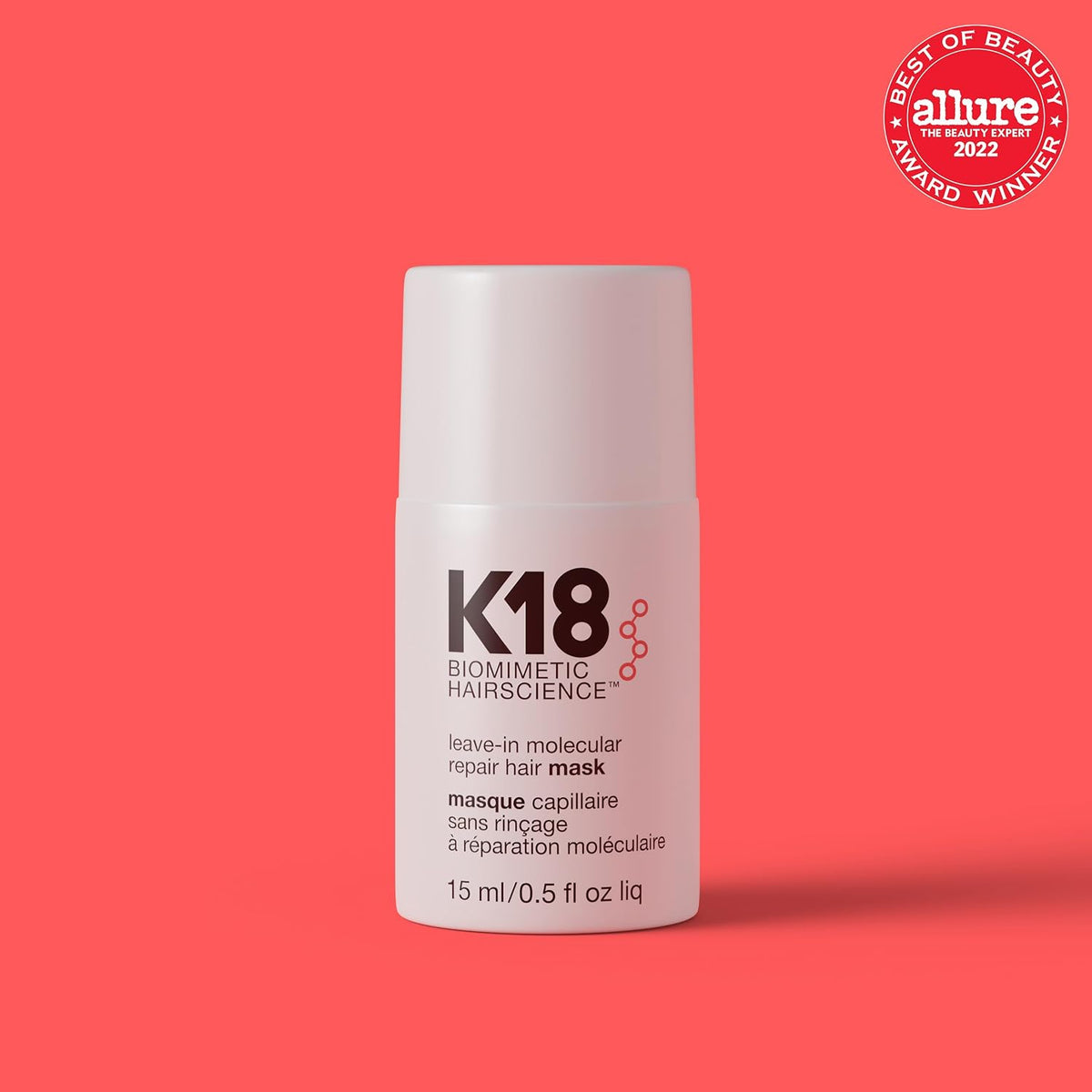 K18 Leave-In Molecular Hair Mask, Repairs Dry or Damaged Hair, Reverse Hair Damage from Bleach, Colour, Chemical Services & Heat