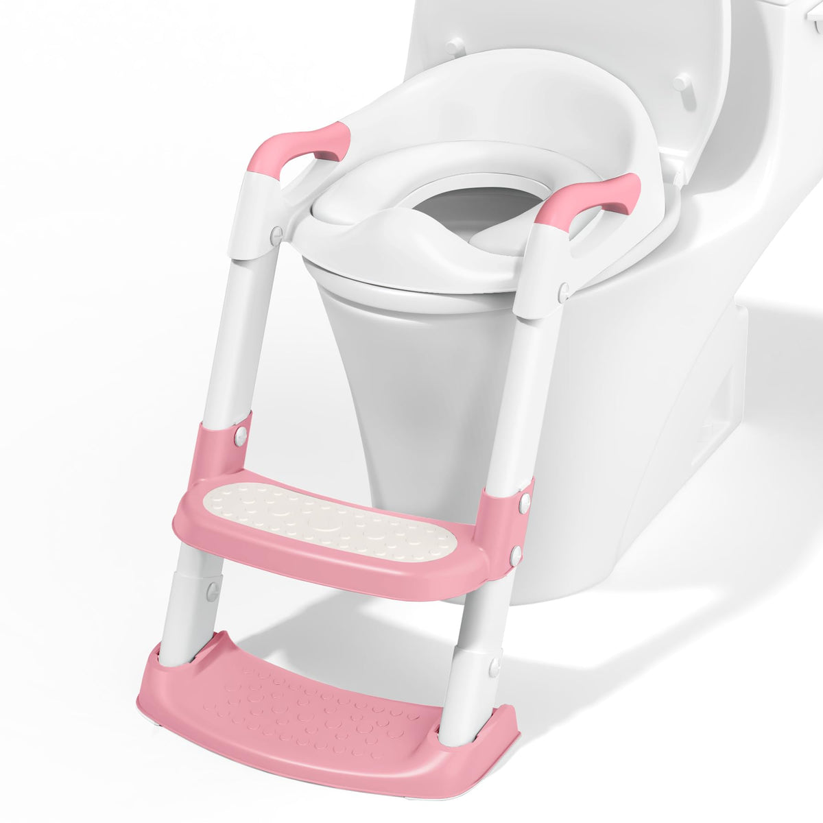COOSEYA Potty Training Toddler Toilet Seat,Kids Toilet Seat and Step,Grey