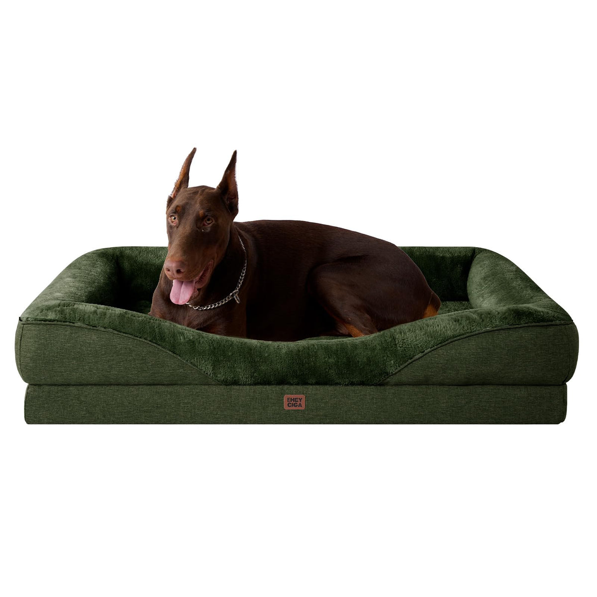 EHEYCIGA Memory Foam Orthopedic Dog Beds Large, 91x68x17cm, Dark Grey