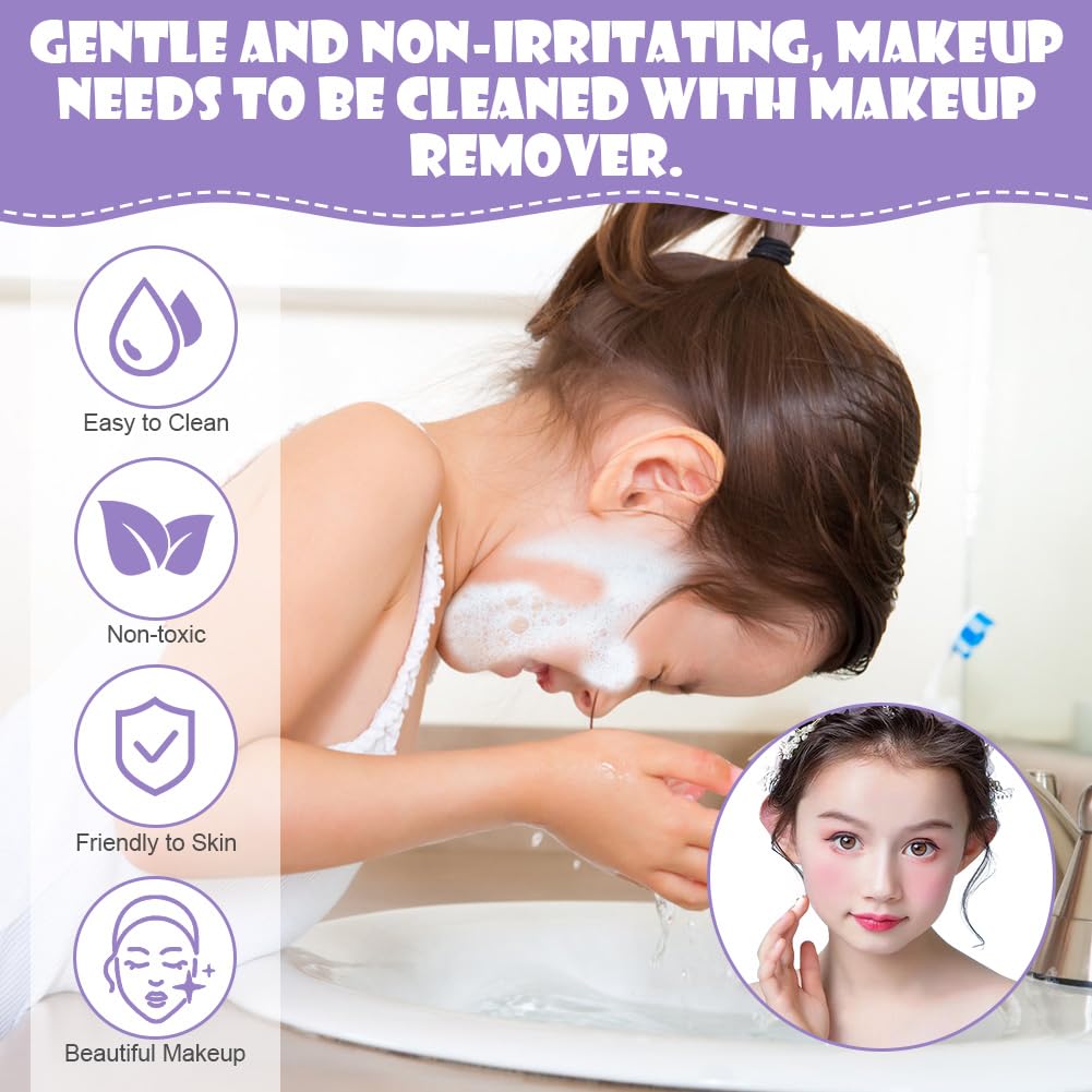 Aomig Kids Makeup Sets for Girls, 37 Pcs Washable Children's Make Up Kit with 8 Brushes, Non-Toxic Cosmetic Beauty Set Gift for Kids, Princess Pretend Play Games Toys Birthday Christmas Presents