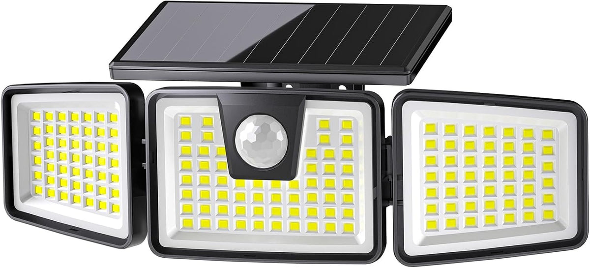 AIXPI 156LED Solar Security Lights - Outdoor, Motion Sensor, 270 Wide Angle, IP65 Waterproof, for Front Door, Yard, Garage, Garden (2 Pack)