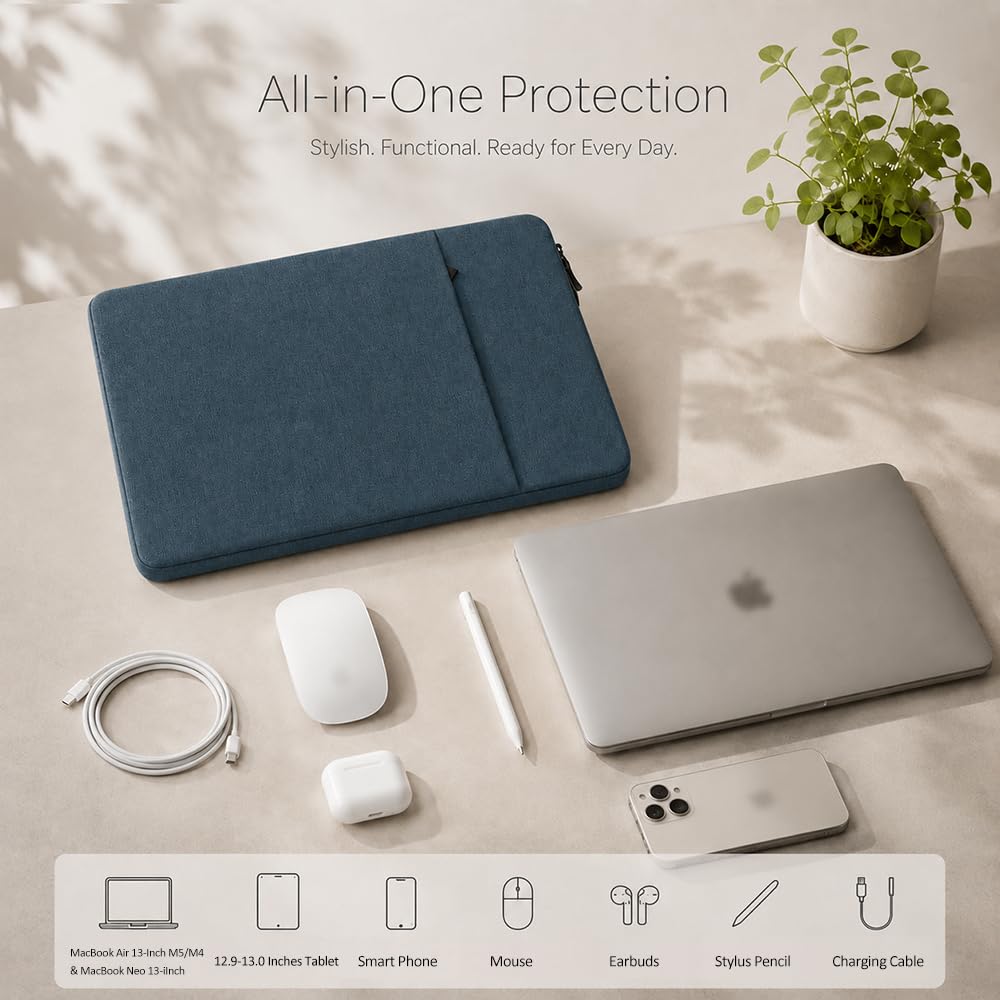 ProElife 13-Inch Laptop Sleeve for MacBook Air 13.6 M5/M4 & MacBook Neo