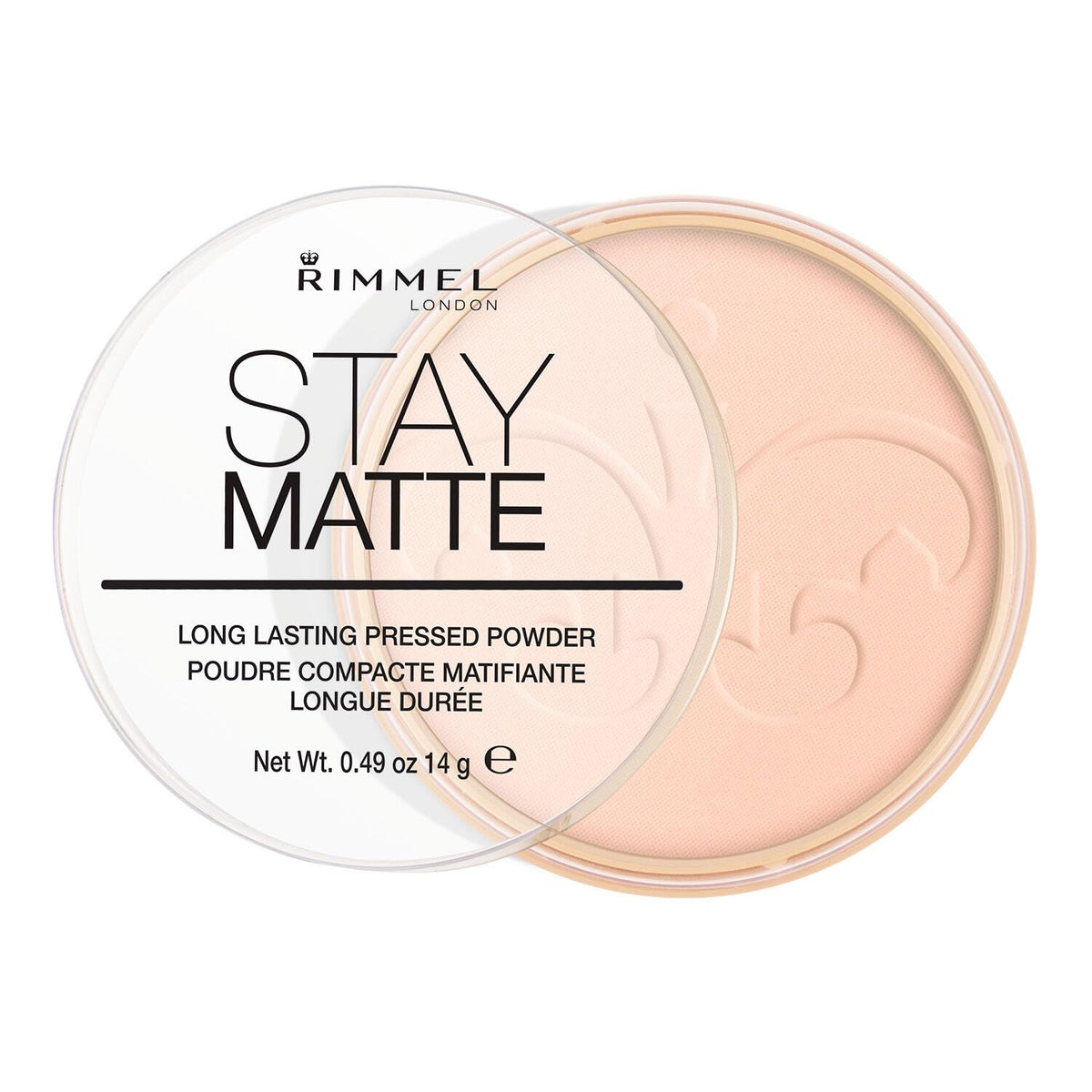RIMMEL LONDON - Stay Matte Pressed Powder - Lightweight, Oil Absorbing, Smooth Non-Powdery Texture, Lasting Up To 5hrs - For All Skin Types - Dermatologically Tested - Transparent - 14g