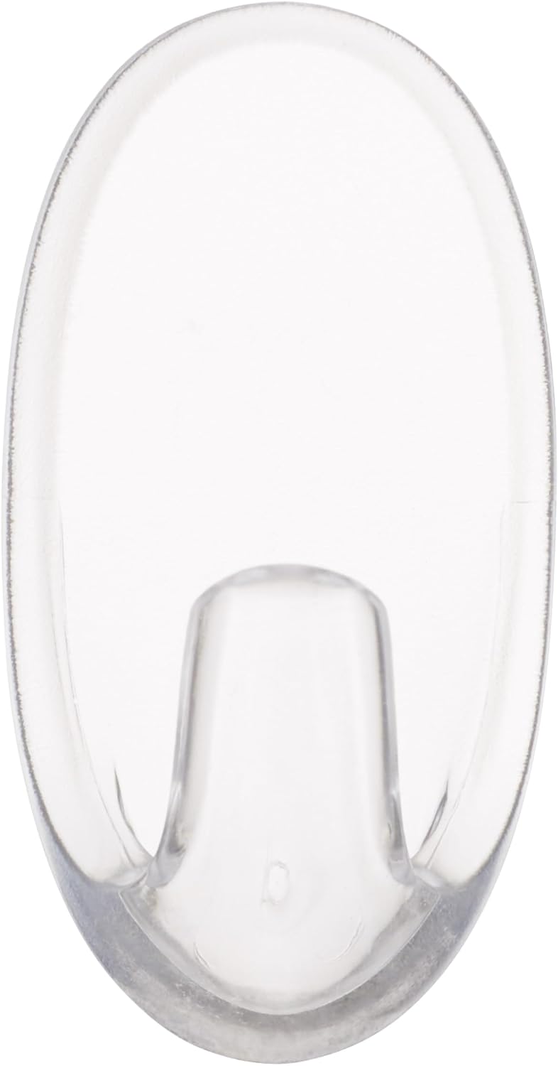 Command Small Hooks with Clear Strips, Pack of 2 Hooks + 4 Adhesive Strips, Transparent - Indoor Use - Suitable for Hanging Items up to 450 g - Damage Free Hanging