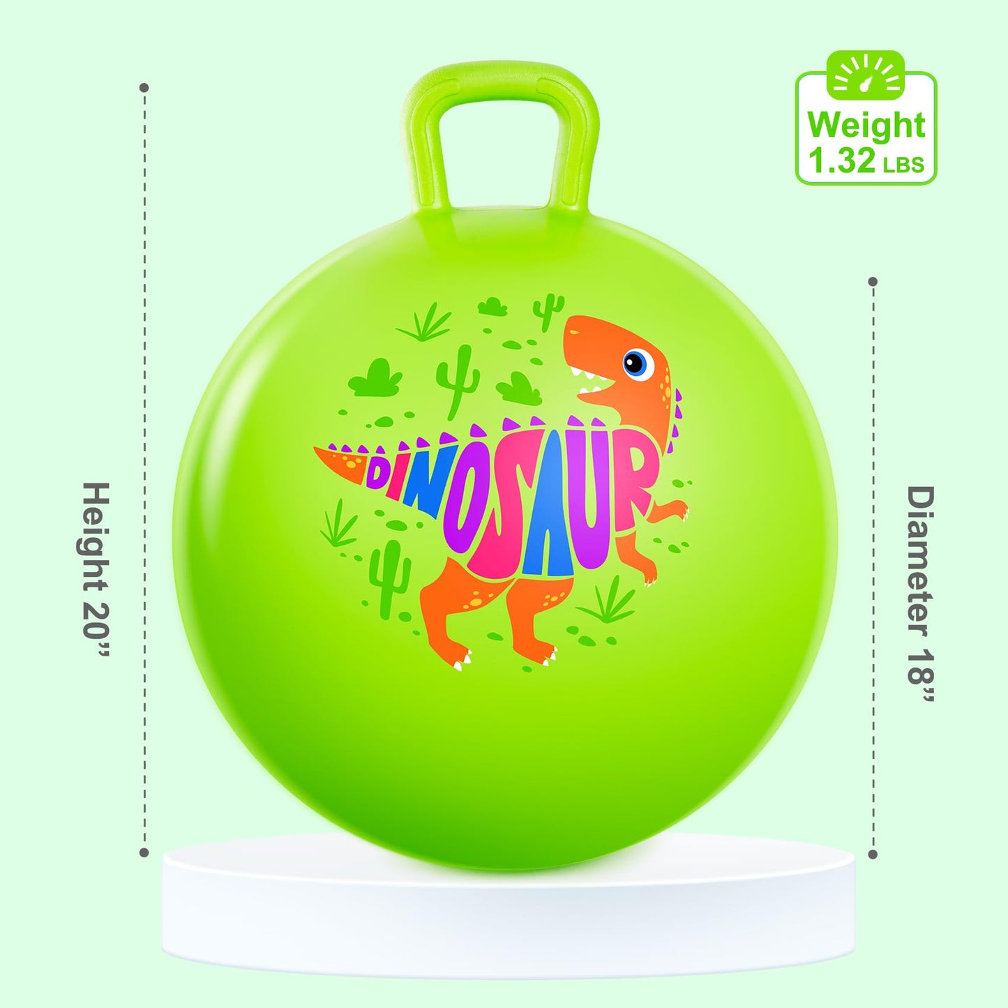 Vastoy 20 Inch Space Hopper Ball for Kids 6-9 Years - Anti-Slip Space Hopper with Hand Pump, Bouncy Inflatable Ride On Toy for Indoor Outdoor Fun, for Children (Blue Eyes)