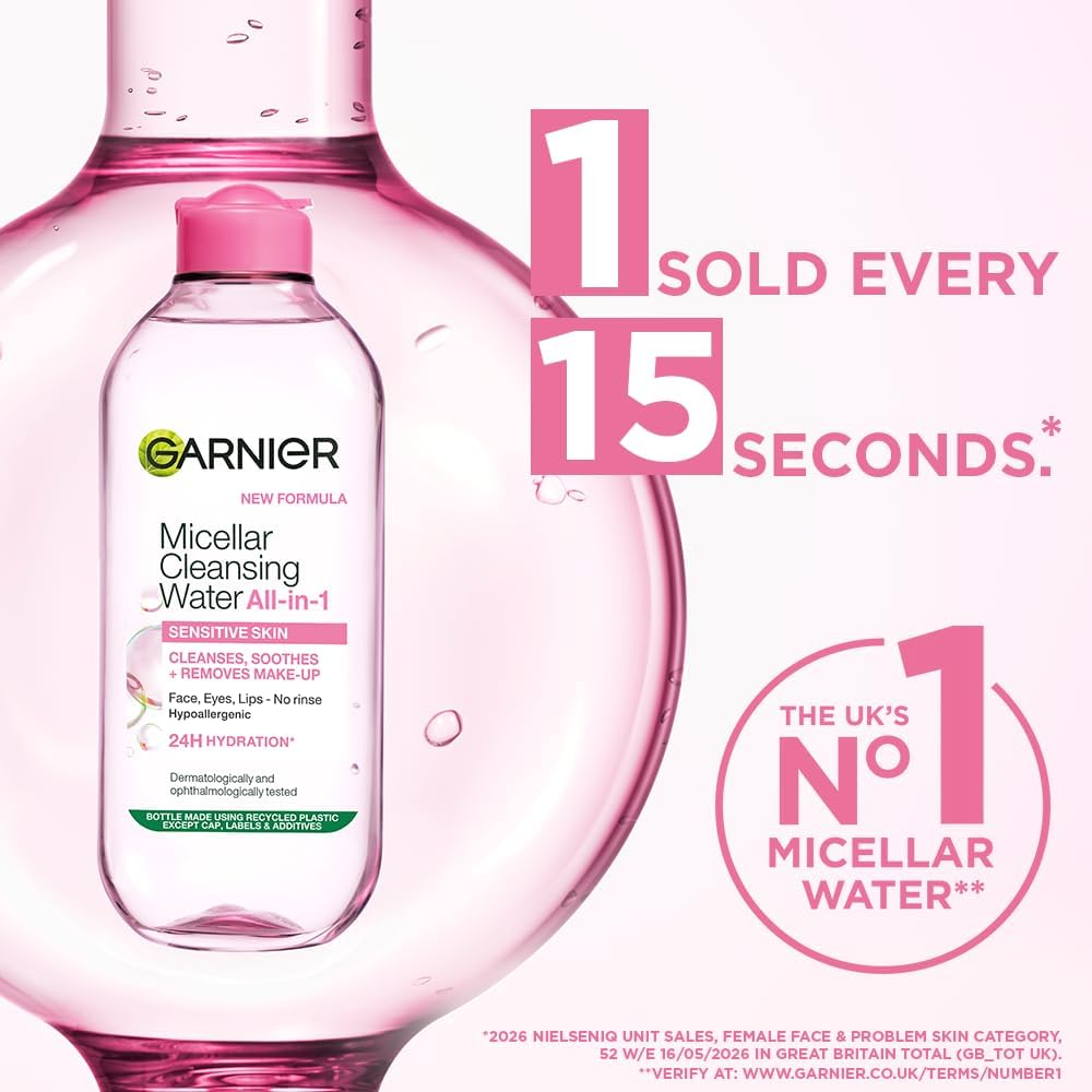 Garnier Micellar Water 700ml, All-in-One Face Cleanser & Makeup Remover