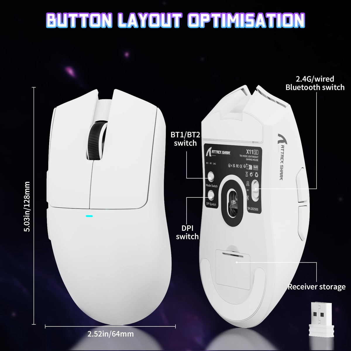ATTACK SHARK X11 SE Wireless Gaming Mouse for PC/Xbox/PS/Mac
