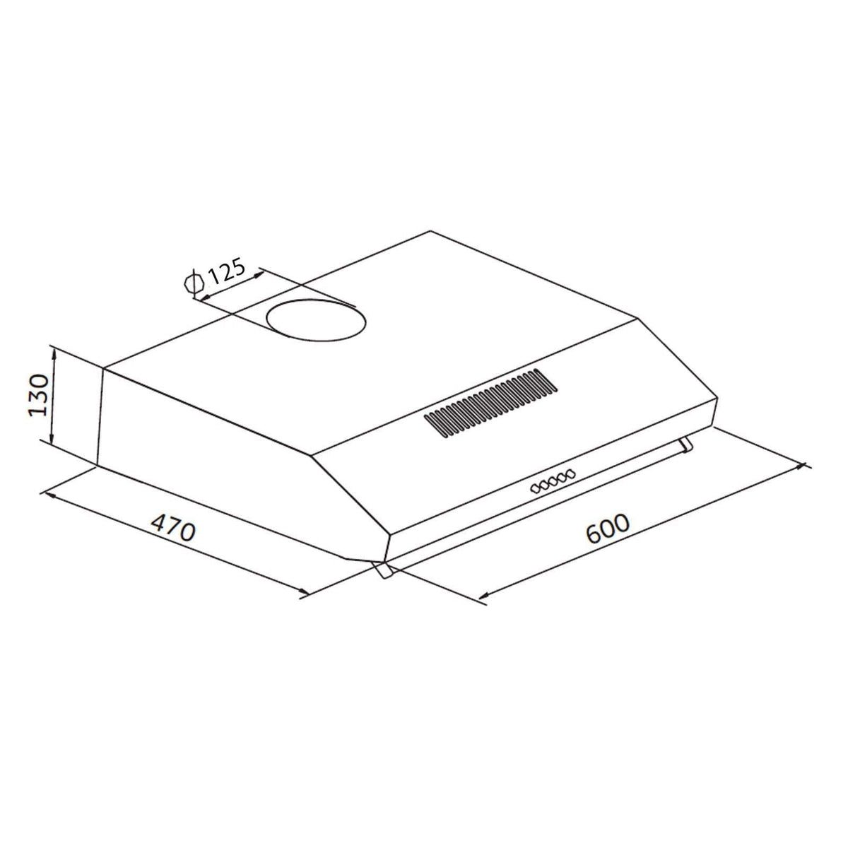 SIA 60cm Visor Cooker Hood, Kitchen Extractor Fan, Black, VSR60BL