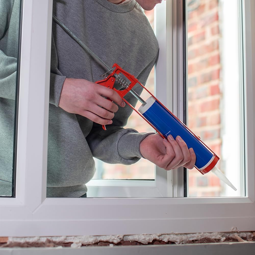 Ram® Heavy Duty Caulking Gun Extra Strong Skeleton Applicator for Silicones, Sealant, Adhesives Cartridge Gun Fits 400ML & 310ML Tubes