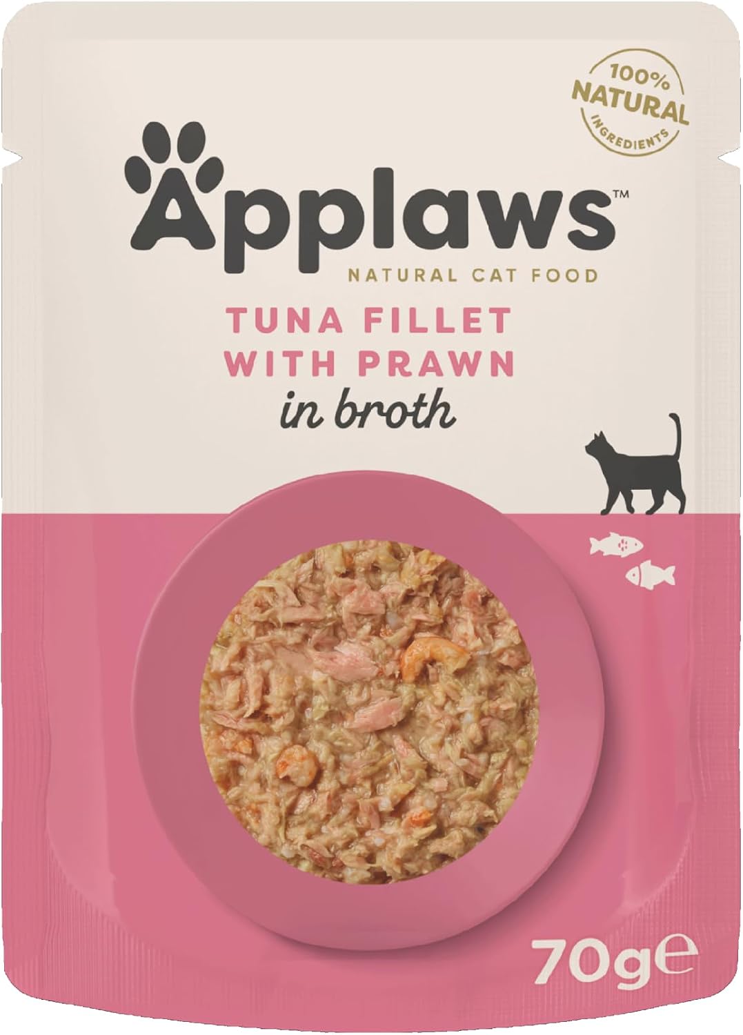 Applaws Tuna & Pacific Prawn Pouch 70G 12PK (Broth), Transparent