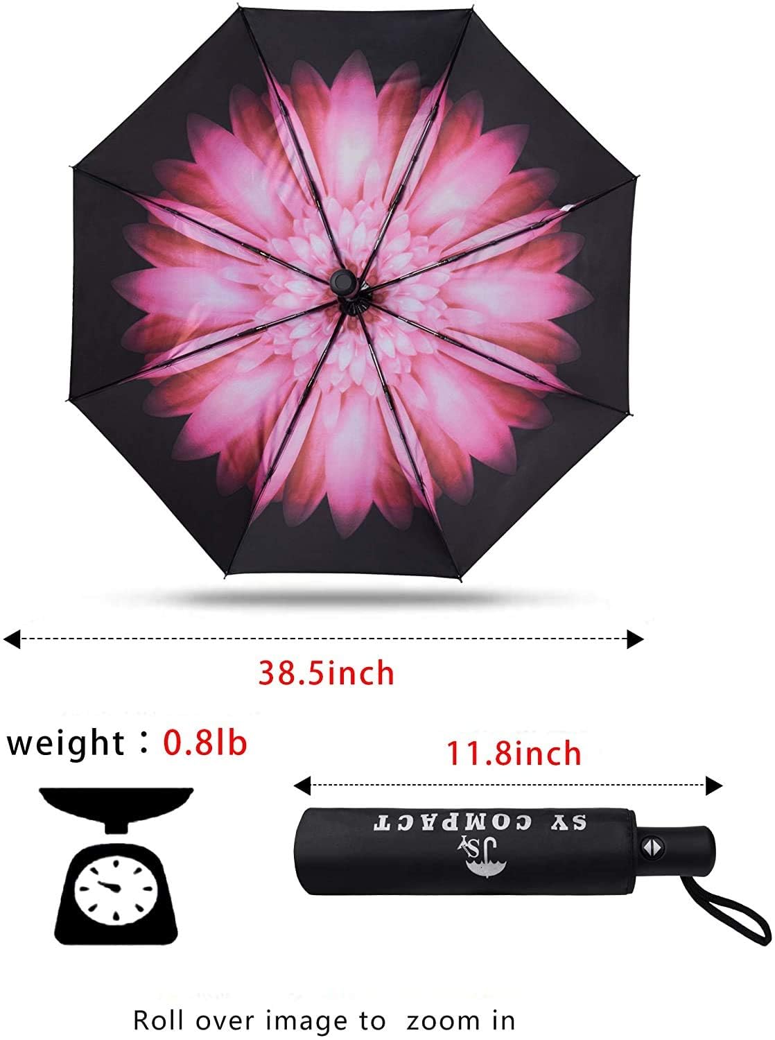 SY COMPACT Travel Umbrella Windproof Automatic Unbreakable UV Protection