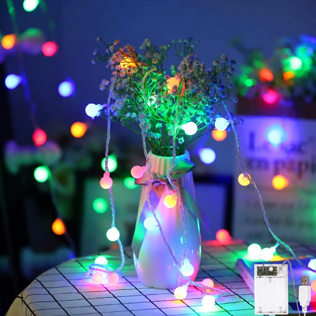 Fulighture Fairy Lights Battery Operated: 5m 16ft 40LED Snowflake