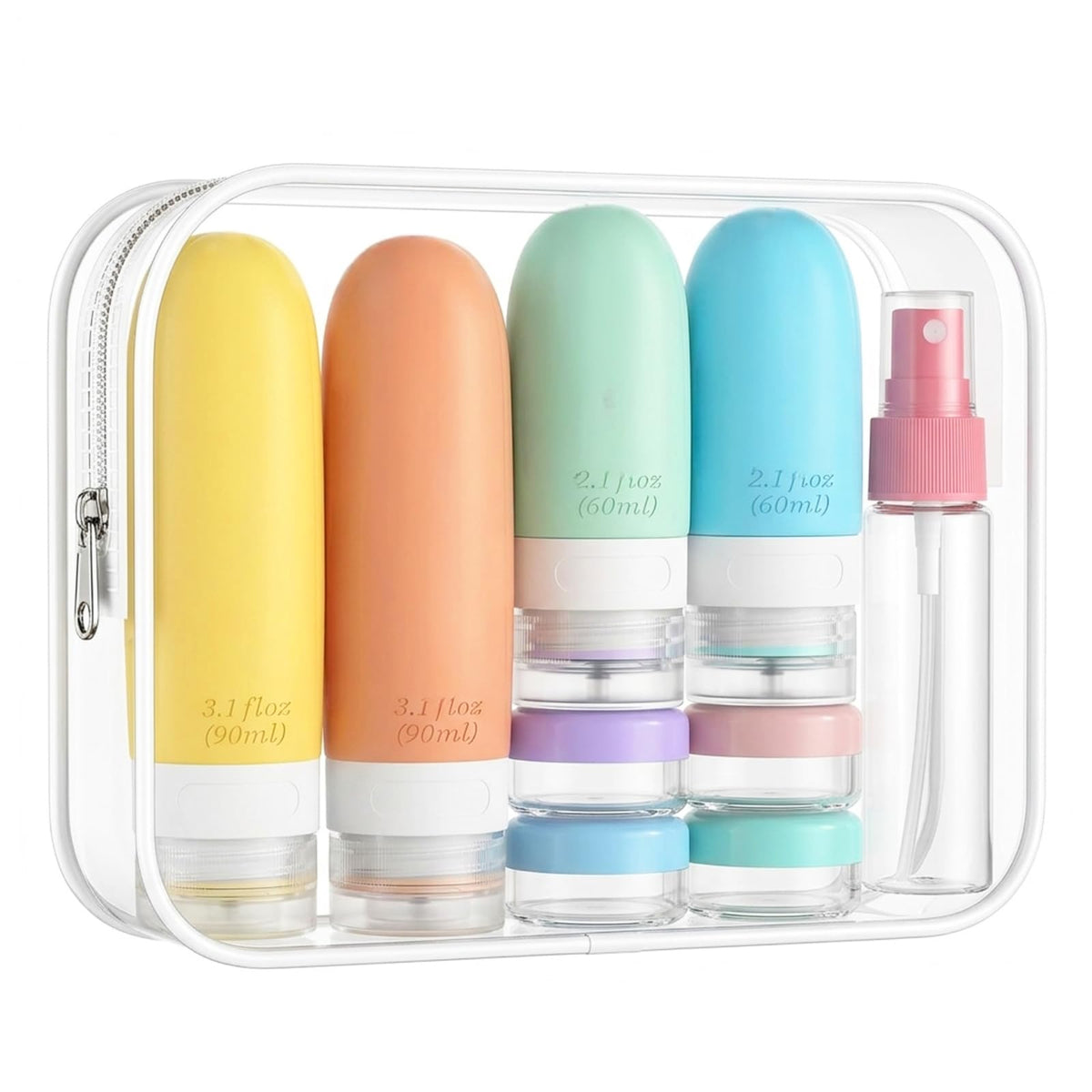 Travel Bottles for Toiletries, CAA Approved 11 PCS Travel Bottles Kit