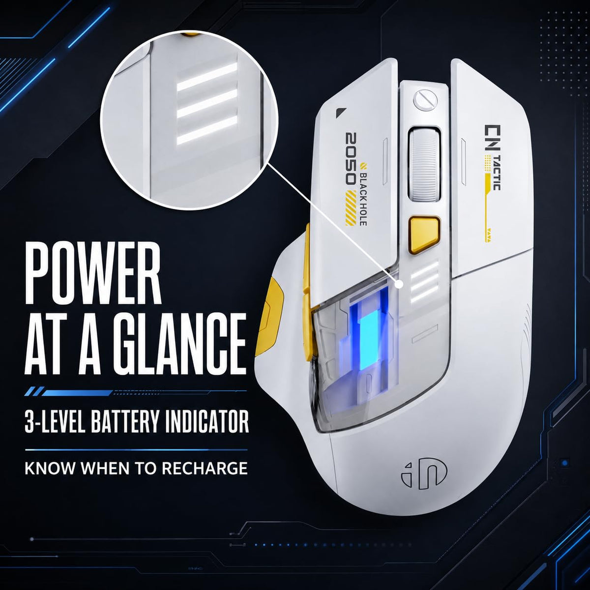 INPHIC A9 V2 Explorer Wireless Gaming Mouse, 12800 DPI Silent Mouse