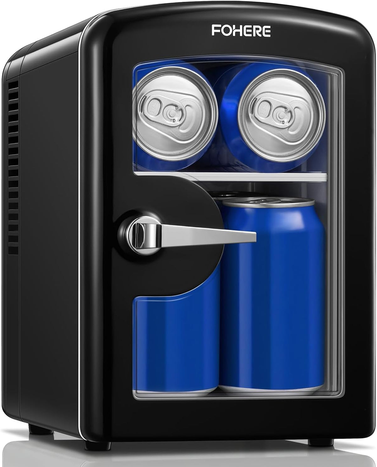 FOHERE Mini Fridge 4L, Portable 220V AC/12V DC Cooler & Warmer, Black
