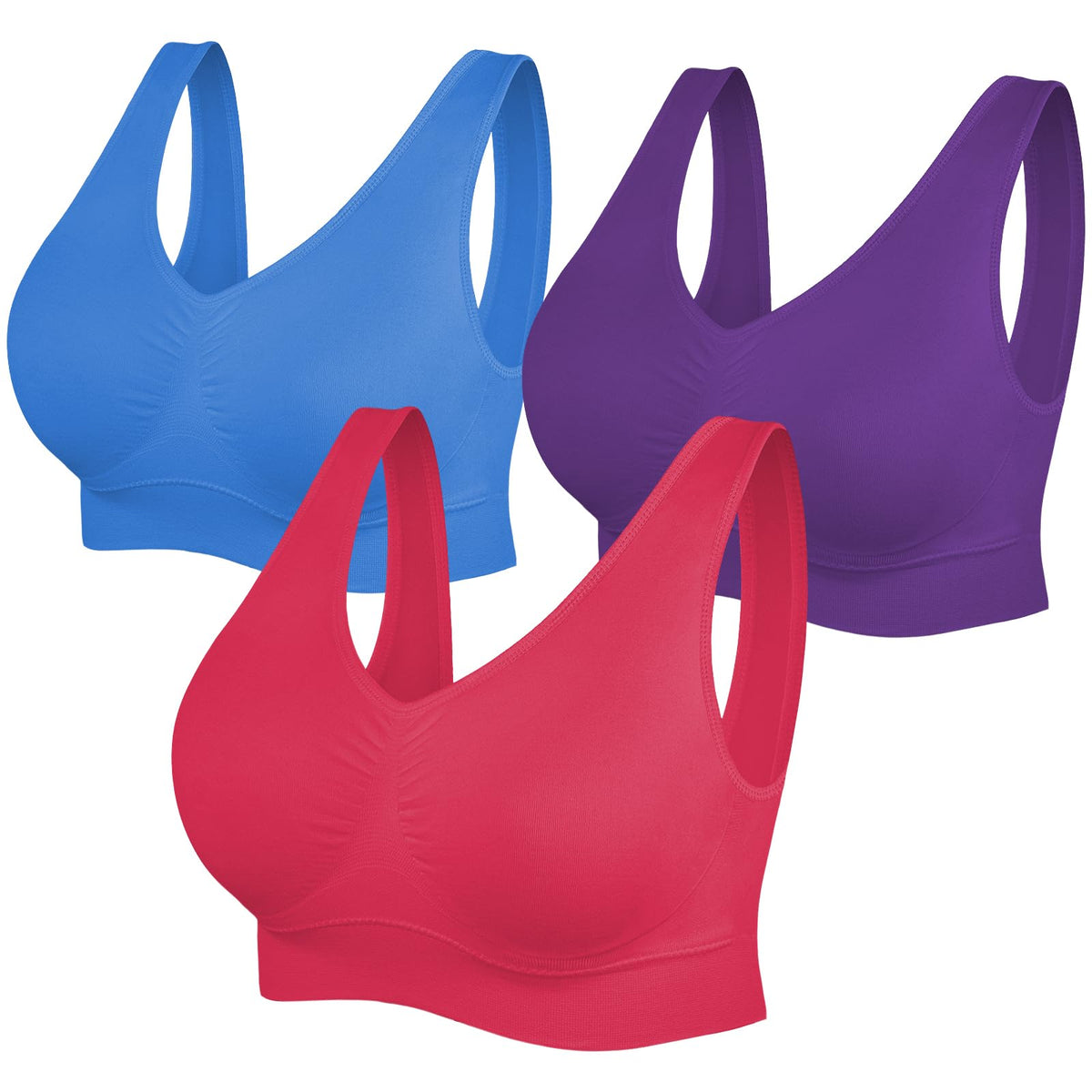 SIMIYA Comfort Sports Bras Women Plus Size Seamless Yoga Bra Removable Pads
