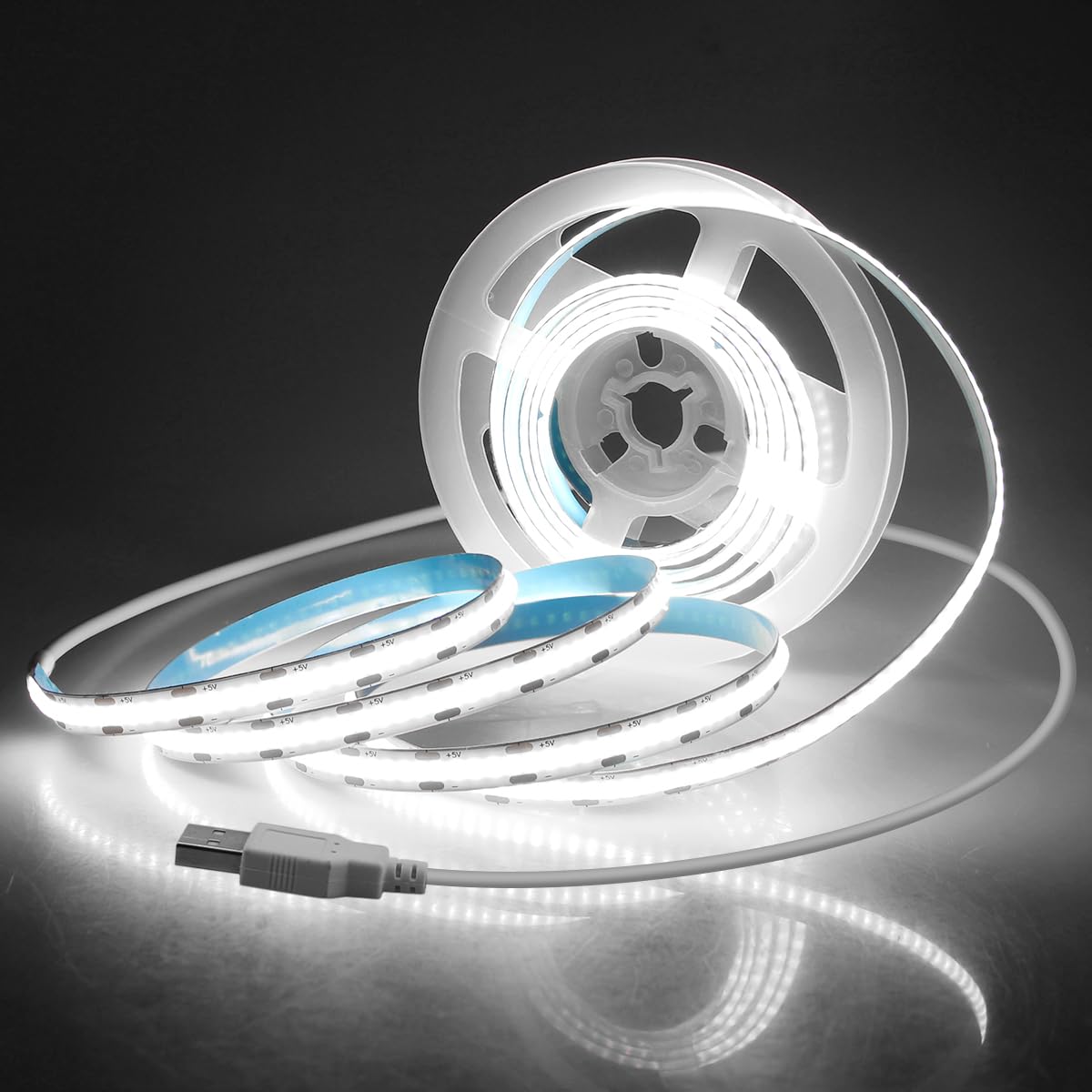 Aclorol 12V Red LED Lights for Bedroom 5M Fleixible COB LED Strip Light