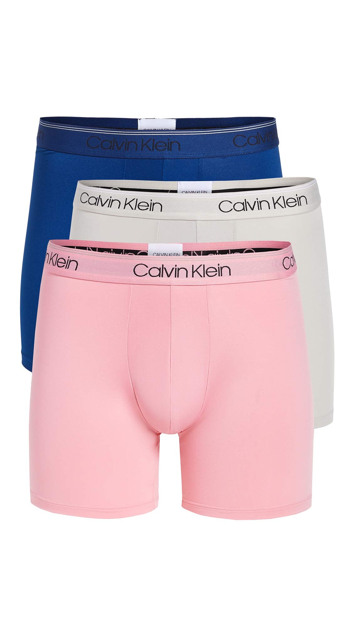 Calvin Klein Men’s 3 Pack Boxer Briefs with Logo Waistband