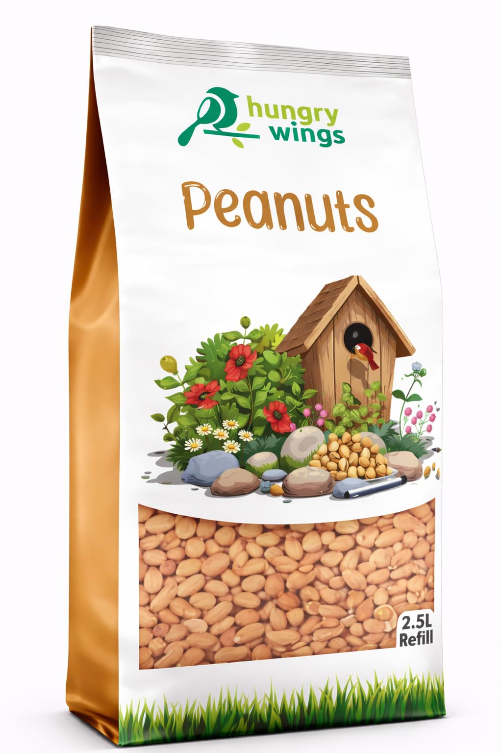 Peanut Kernels Wild Bird Food Seed, 5L Refill Bag