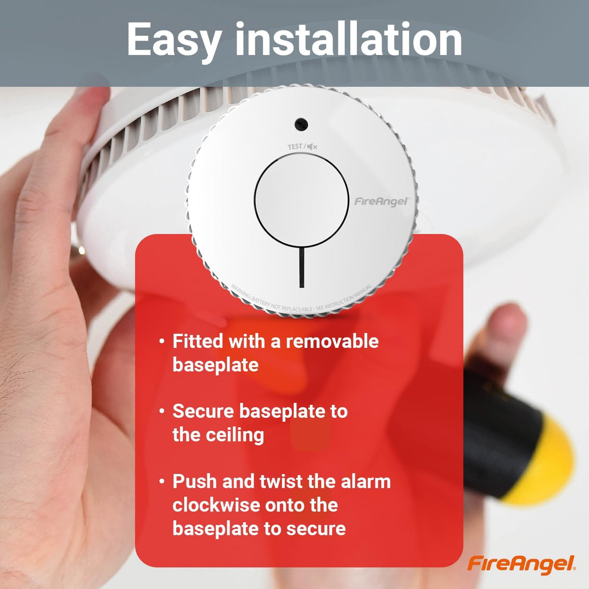 FireAngel FA6620 Optical, Battery Powered Fire/Smoke Alarms for Home