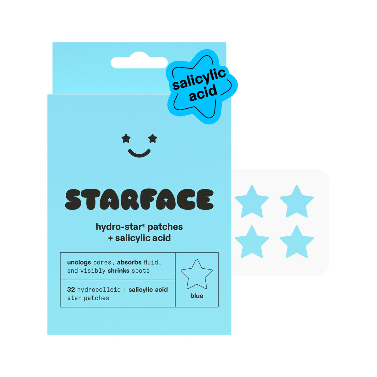 Starface Hydro-Star® Black Hydrocolloid Star-Shaped Pimple Patch, 96 ct
