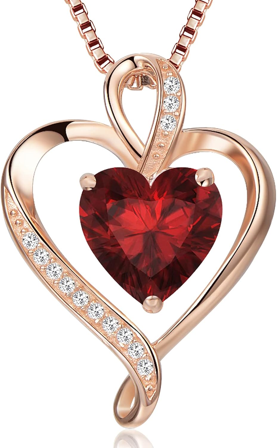 LAVUMO Heart Necklace for Women 925 Sterling Silver Love Pendant Jewellery