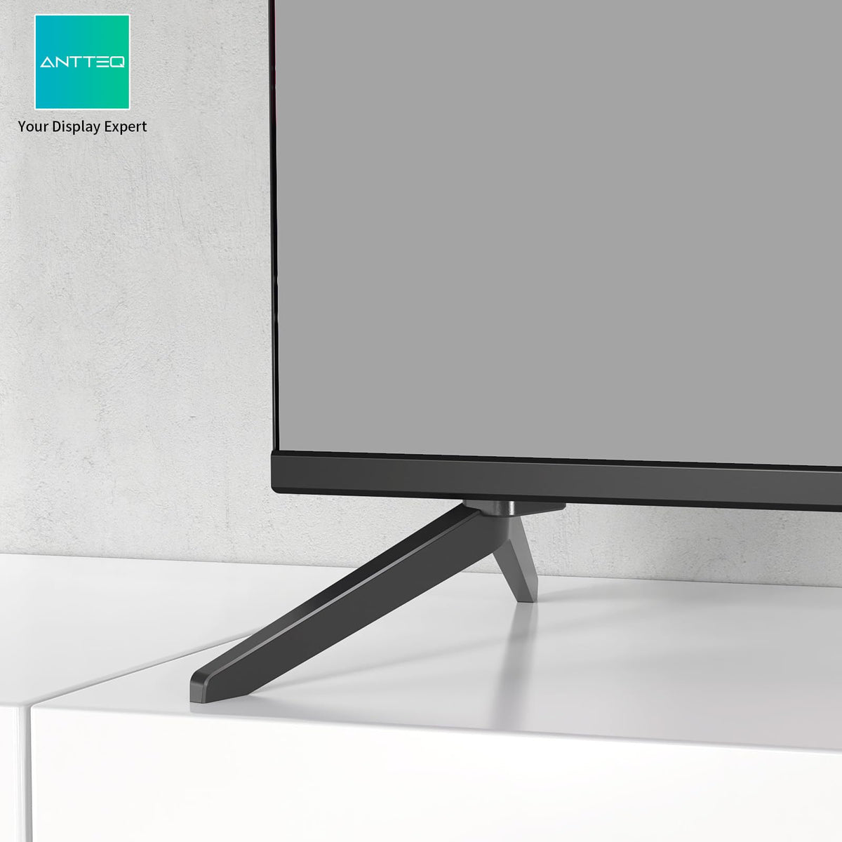 Antteq 32 Inch TV, Central Stand Design TV 720P Freeview HD Dolby Audio DVB T2/S2 LED Television, HDMI USB Media Player Monitor PS5 Xbox, Standard Nonsmart TV Small Screen for Bedroom Kitchen Black