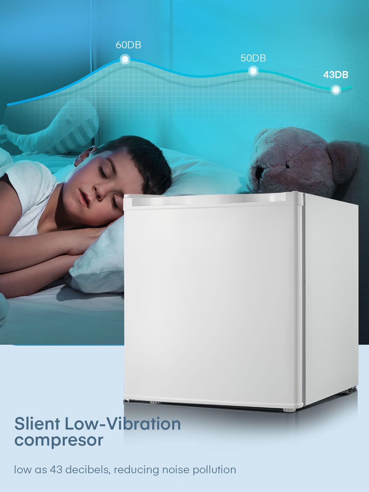 FOHERE 32L Mini Small Freezer Small Table Top Fridge Energy Efficient