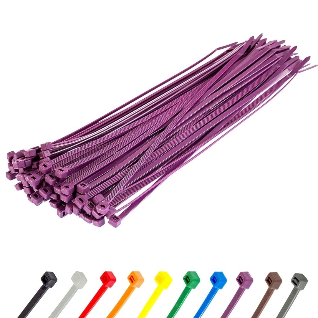 Gocableties Small Silver Cable Ties, 100mm x 2.5mm, Pack of 100, 4” Premium Nylon Zip Ties, Plastic Tie Wraps, Secure Self-Locking Mechanism, for Home, Garden, Office and DIY