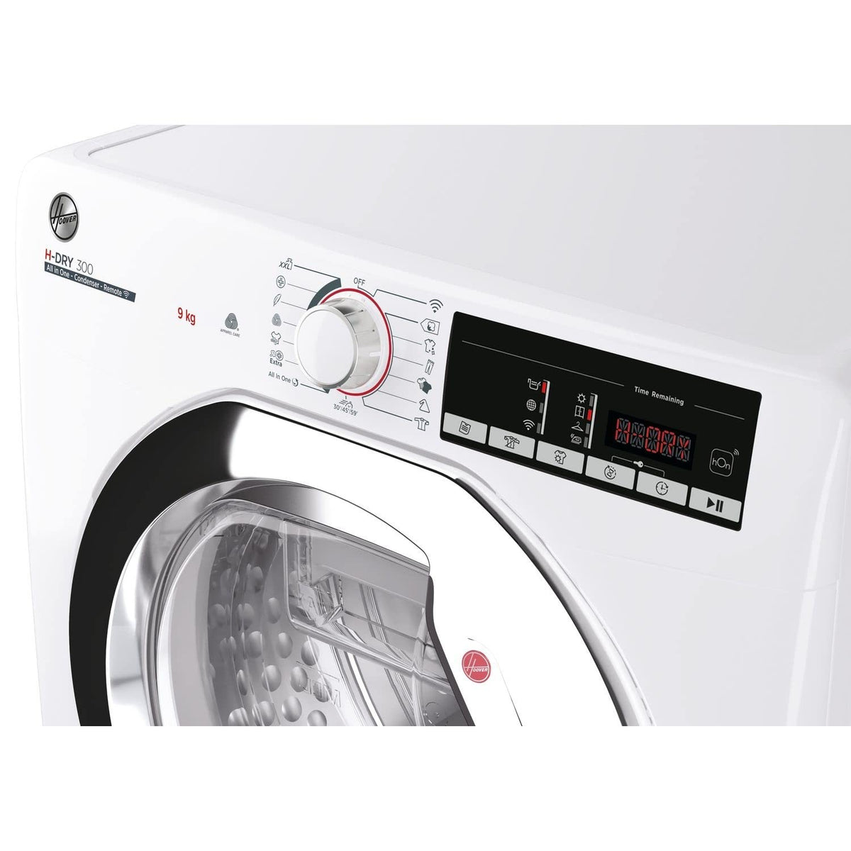 Hoover HLEC8LGB-80 Freestanding Condenser Tumble Dryer, Sensor Dry, 8 kg Load, Black