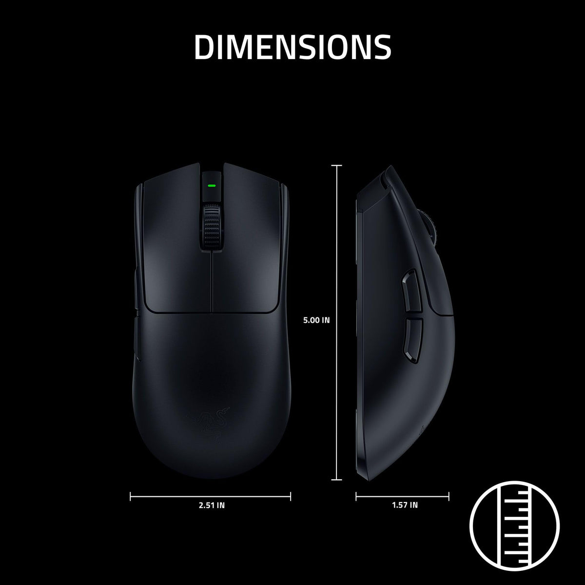 Razer Viper V3 HyperSpeed - Wireless Esports Mouse (Focus Pro 30K Optical Sensor, Up to 280 hours of Battery Life, Mechanical Mouse Switches Gen-2, 4000 Hz Wireless Polling Rate) Black