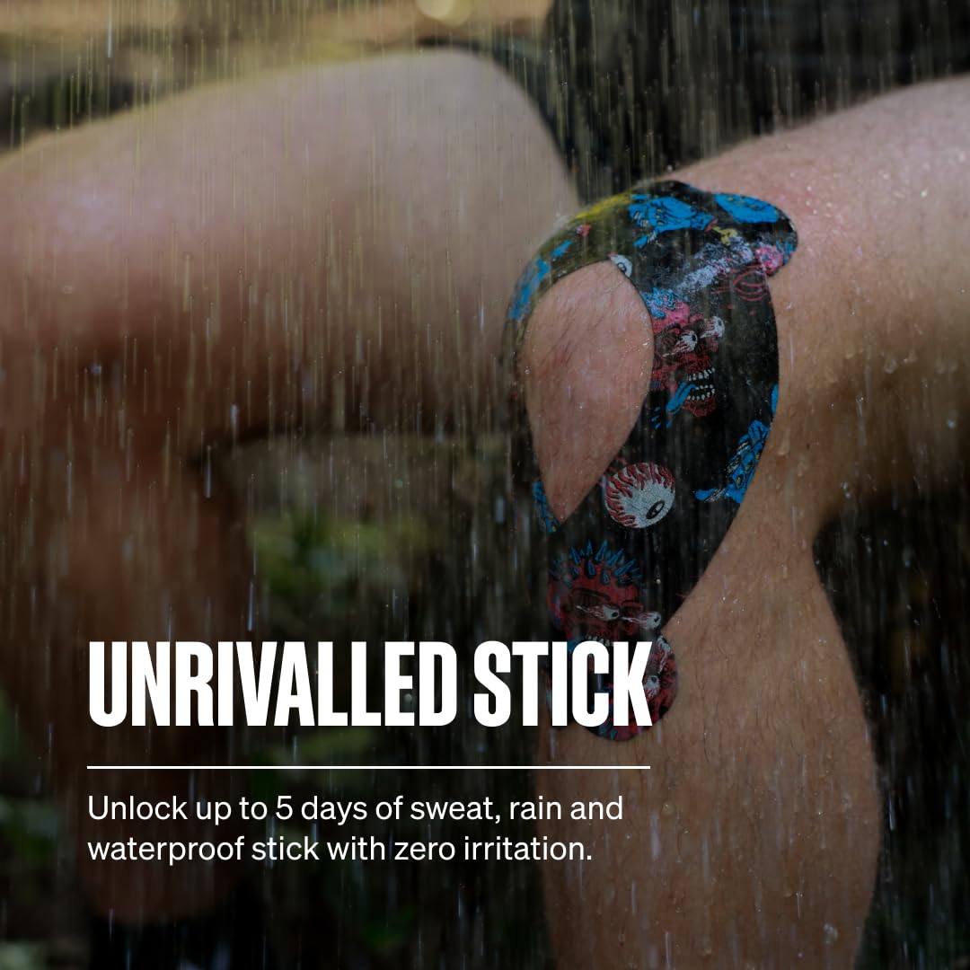 SPORTTAPE Kinesiology Tape, 5cm x 5m, Black - Waterproof, Hypoallergenic