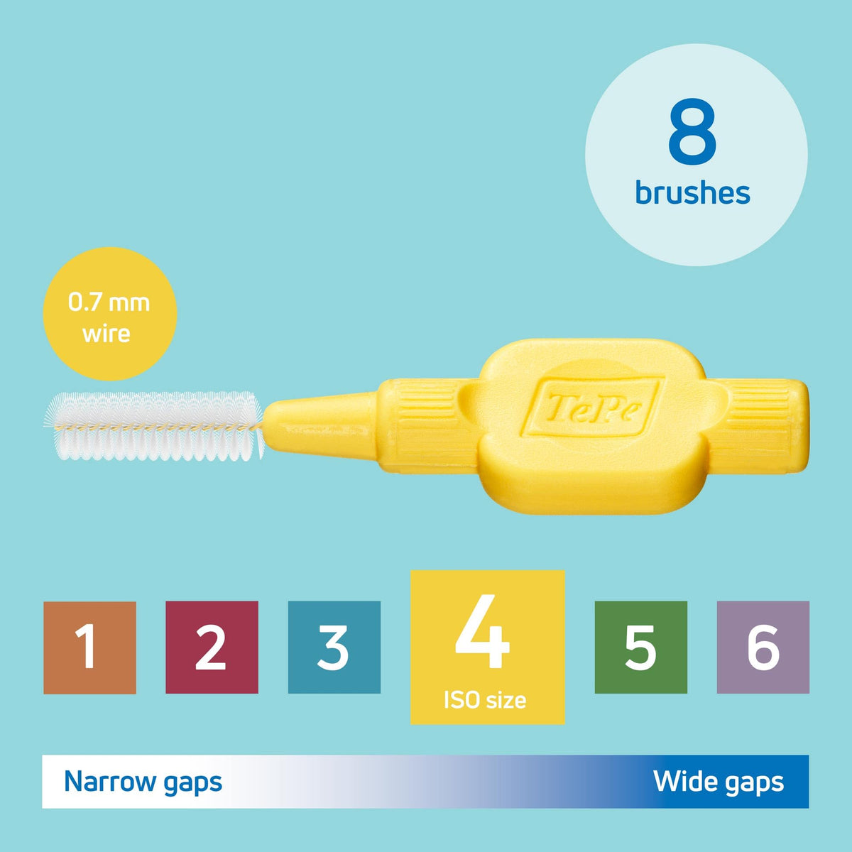 TePe Interdental Brush, Original, Blue, 0.6mm/ISO 3, 8pcs