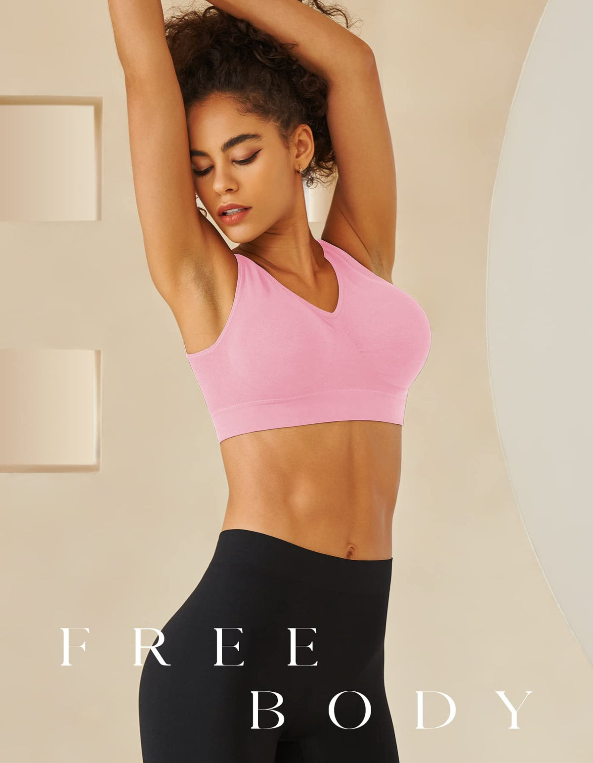 SIMIYA Comfort Sports Bras Women Plus Size Seamless Yoga Bra Removable Pads