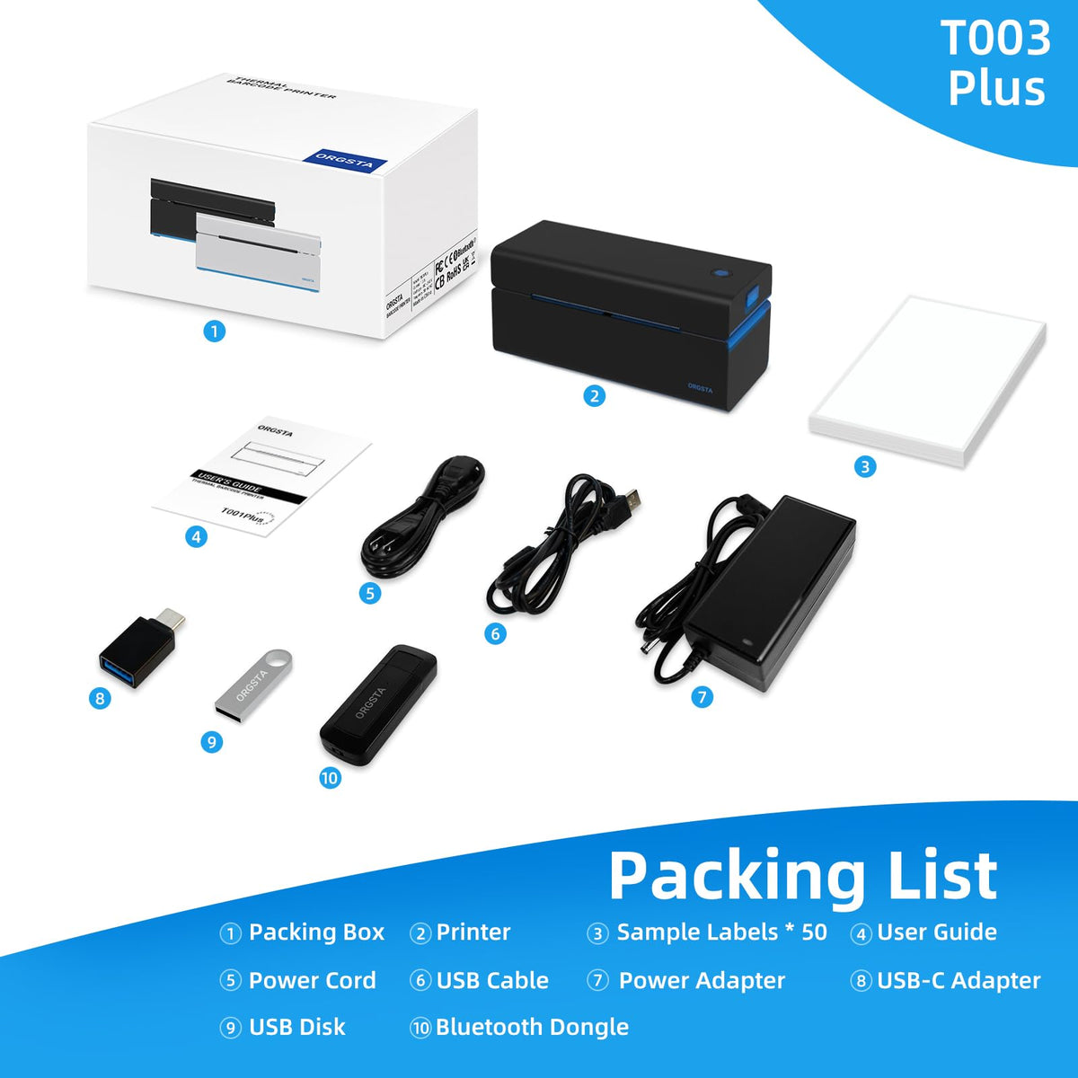 ORGSTA T001 Shipping 4x6 Thermal Label Printer Machine DHL Sticker Maker